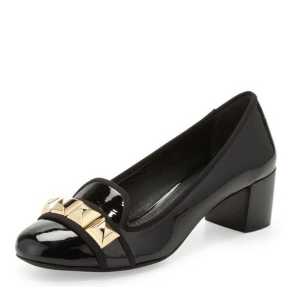 TORY BURCH Black Patent Leather Studded  Pumps - Picture 1 of 8
